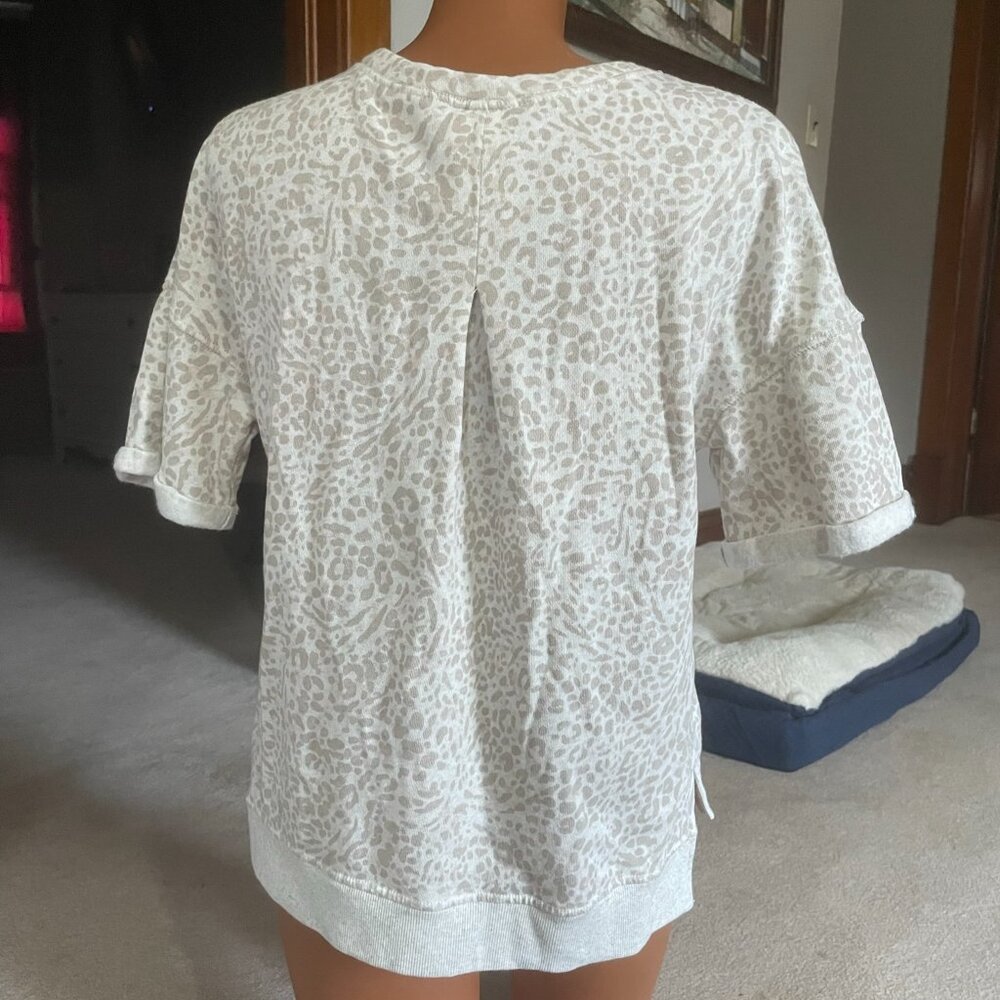 White Leopard Print Short-Sleeve Shirt - Picture 2 of 3